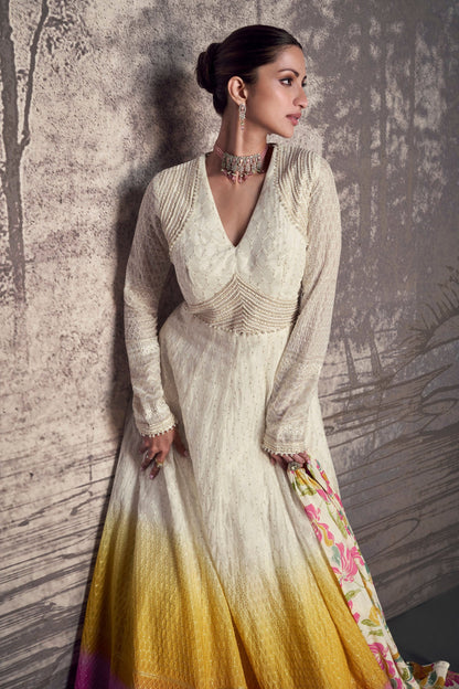 Bollywood Heavy Flared Pakistani Anarkali Dress For Reception Wear Dupatta Suit