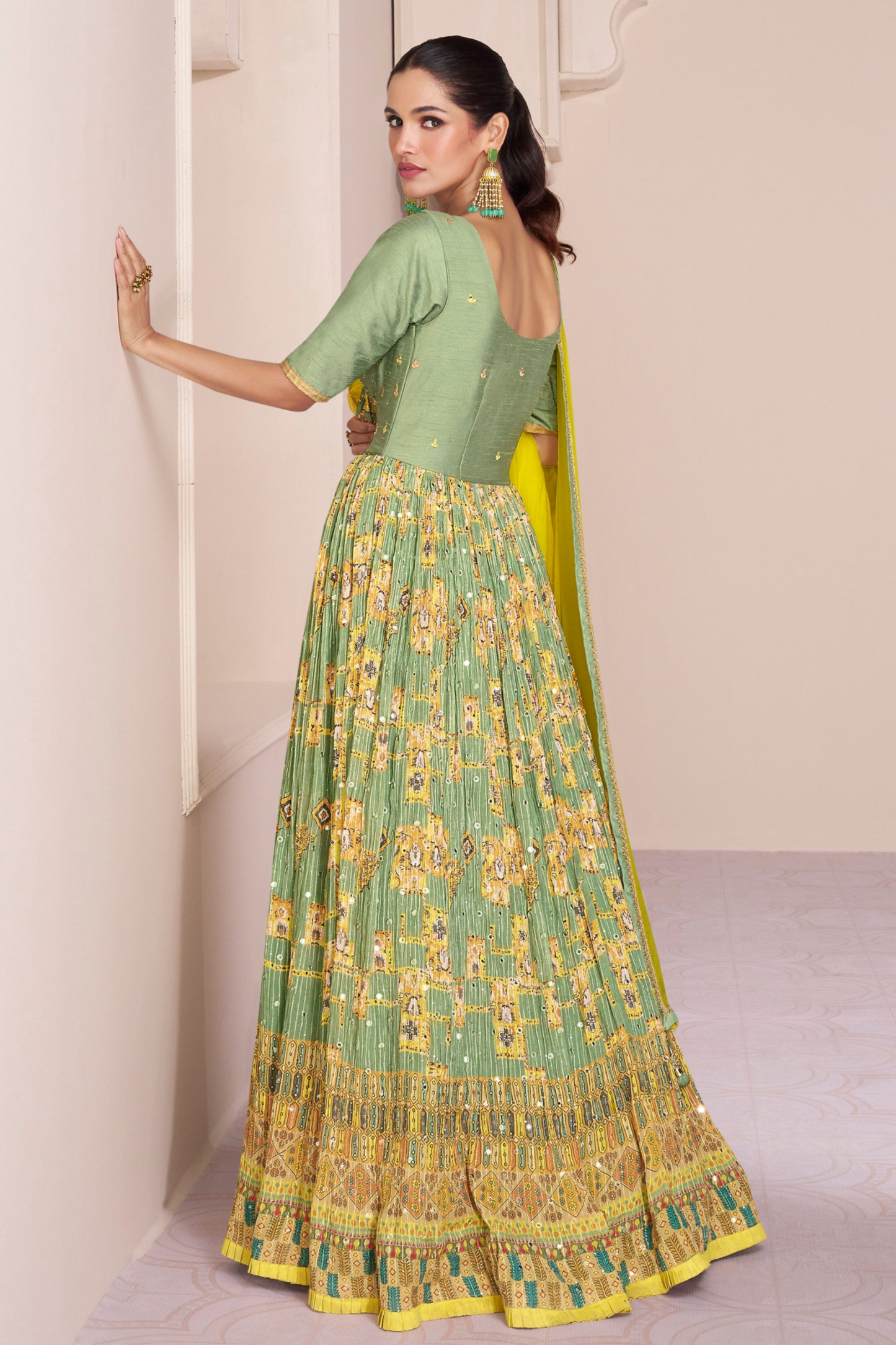 Indian Wedding Anarkali Gown Ready To Wear Ethnic Dress USA