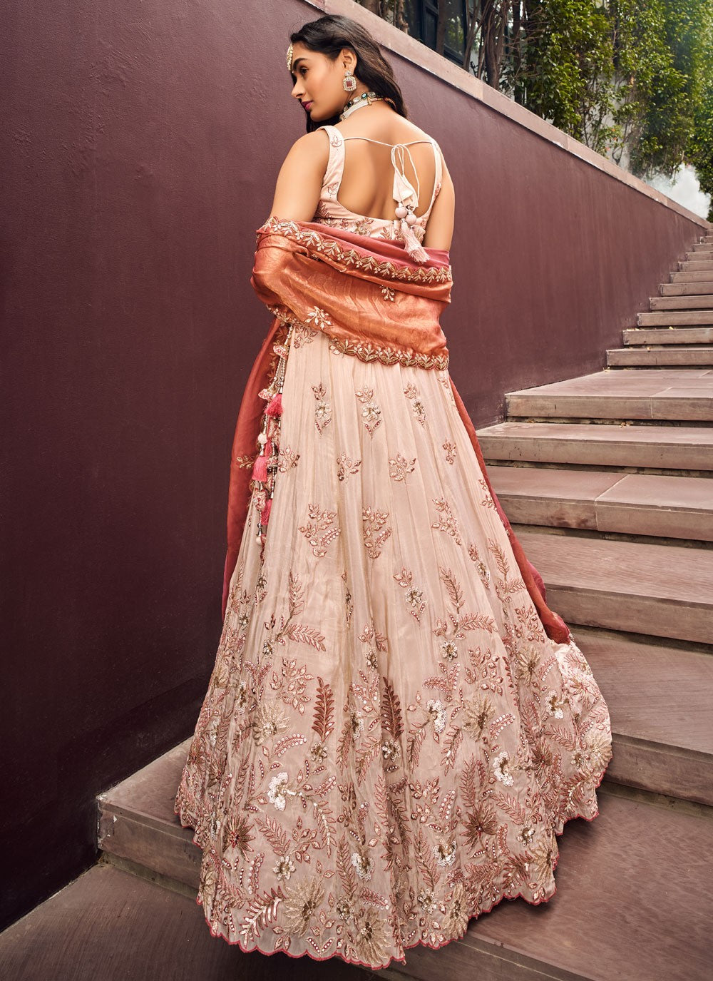 "Navratri-ready lehengas for U.S. garba nights."

