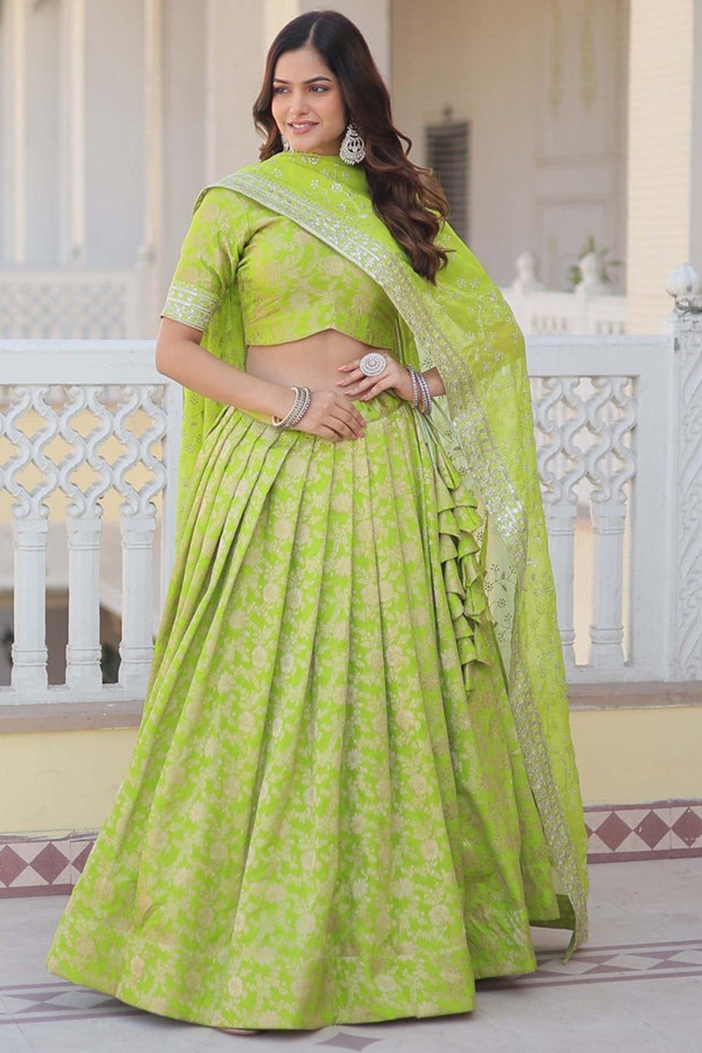 "Dazzling lehengas for Eid and Diwali in the USA."
