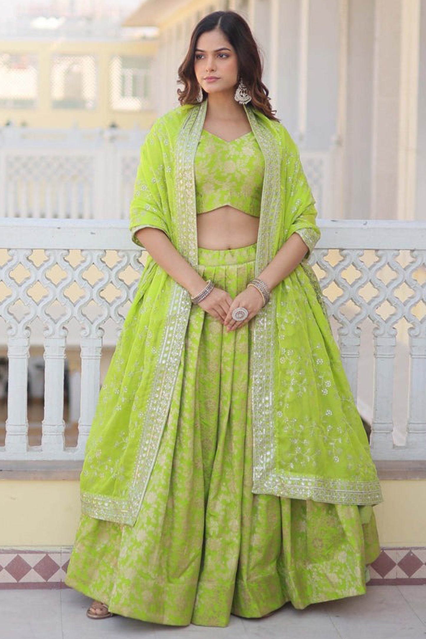 "Dazzling lehengas for Eid and Diwali in the USA."
