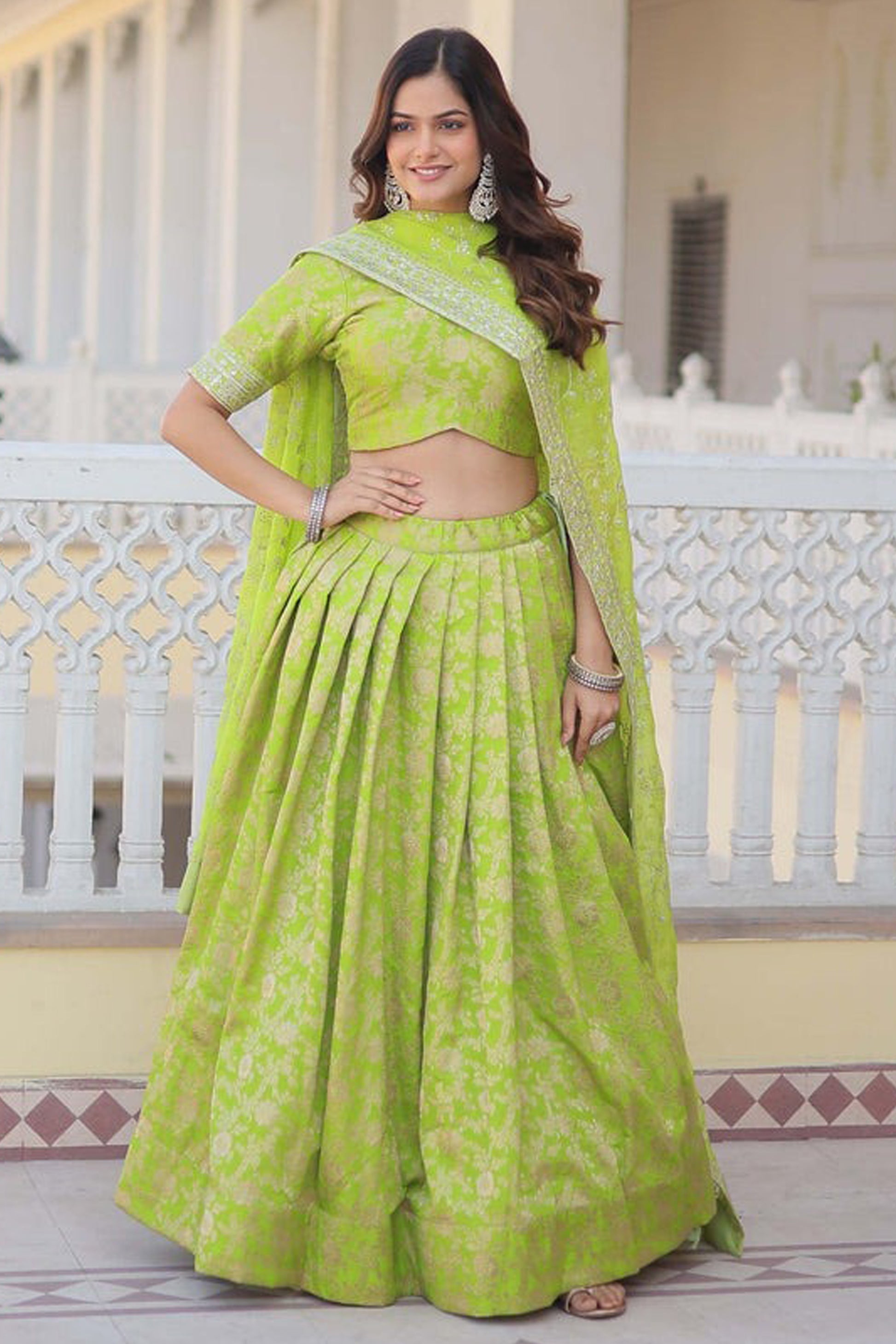 "Dazzling lehengas for Eid and Diwali in the USA."
