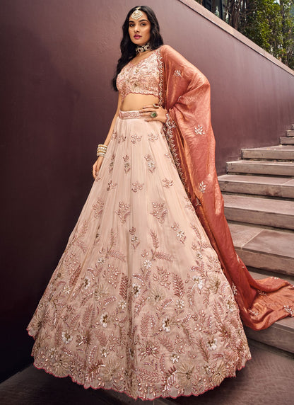 "Navratri-ready lehengas for U.S. garba nights."
