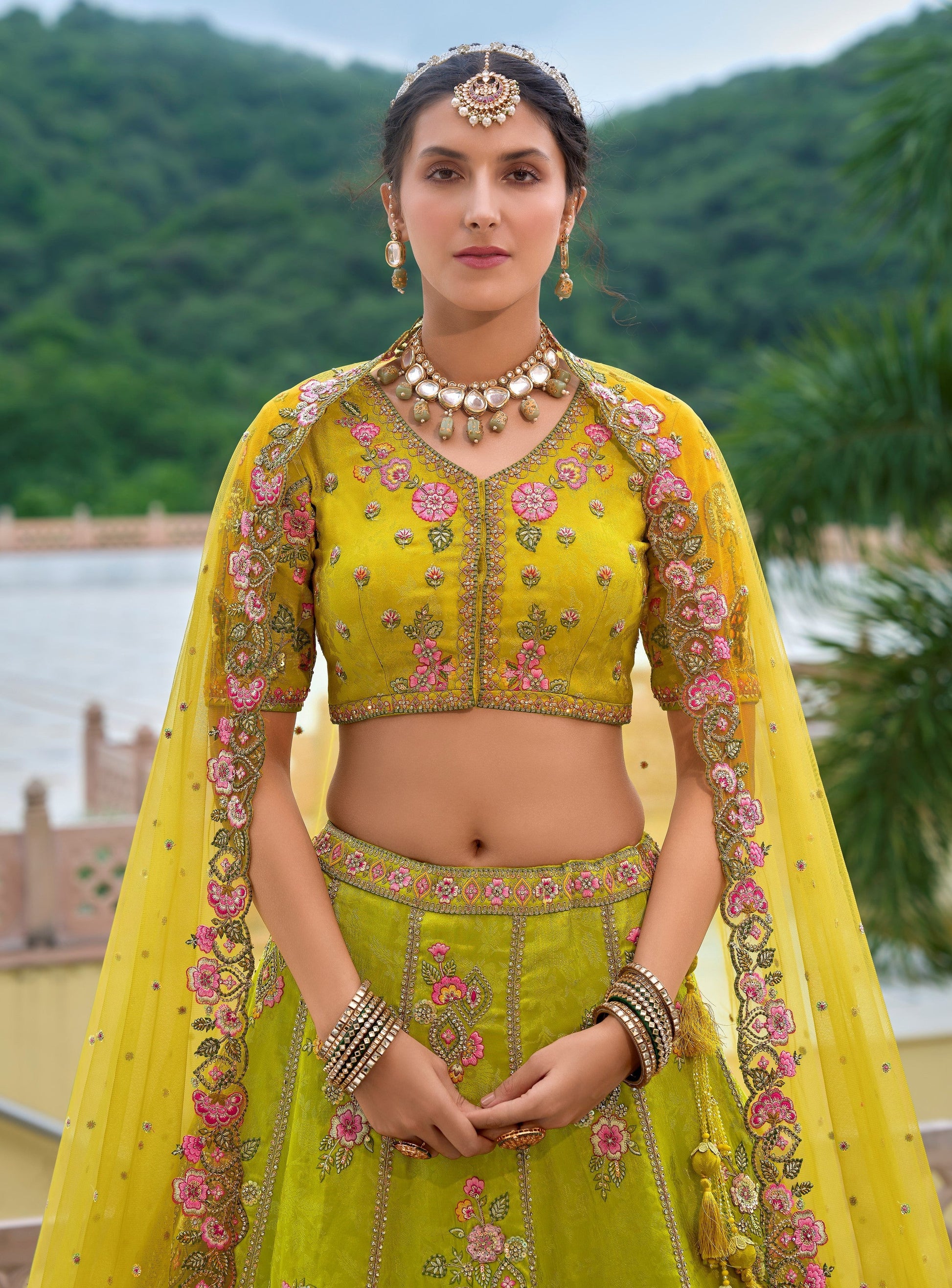"Lehengas made for Indian functions across the USA."

