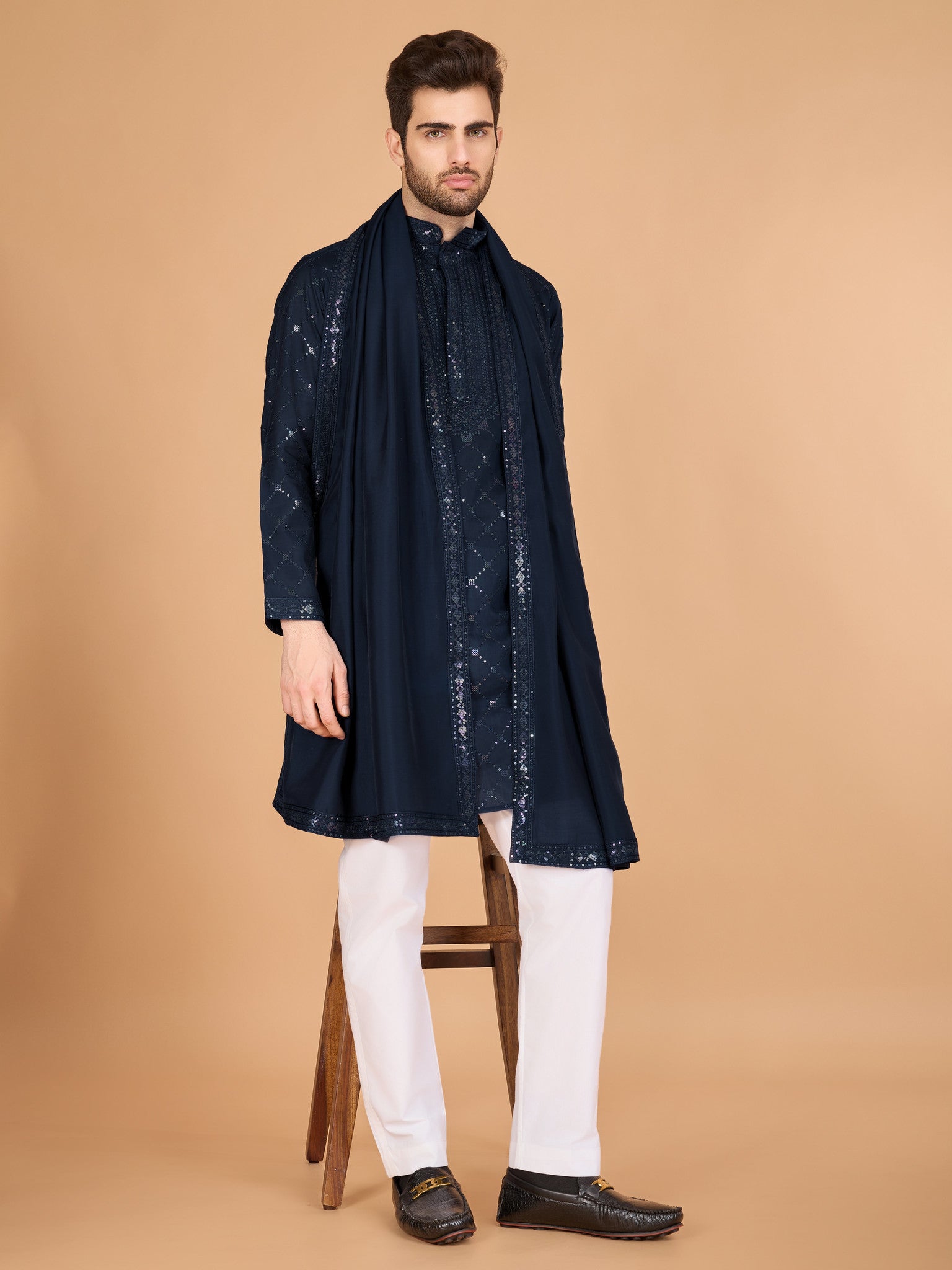 dark blue kurta,plus size available,Comfort Fit,Premium Fabric,Express Delivery.