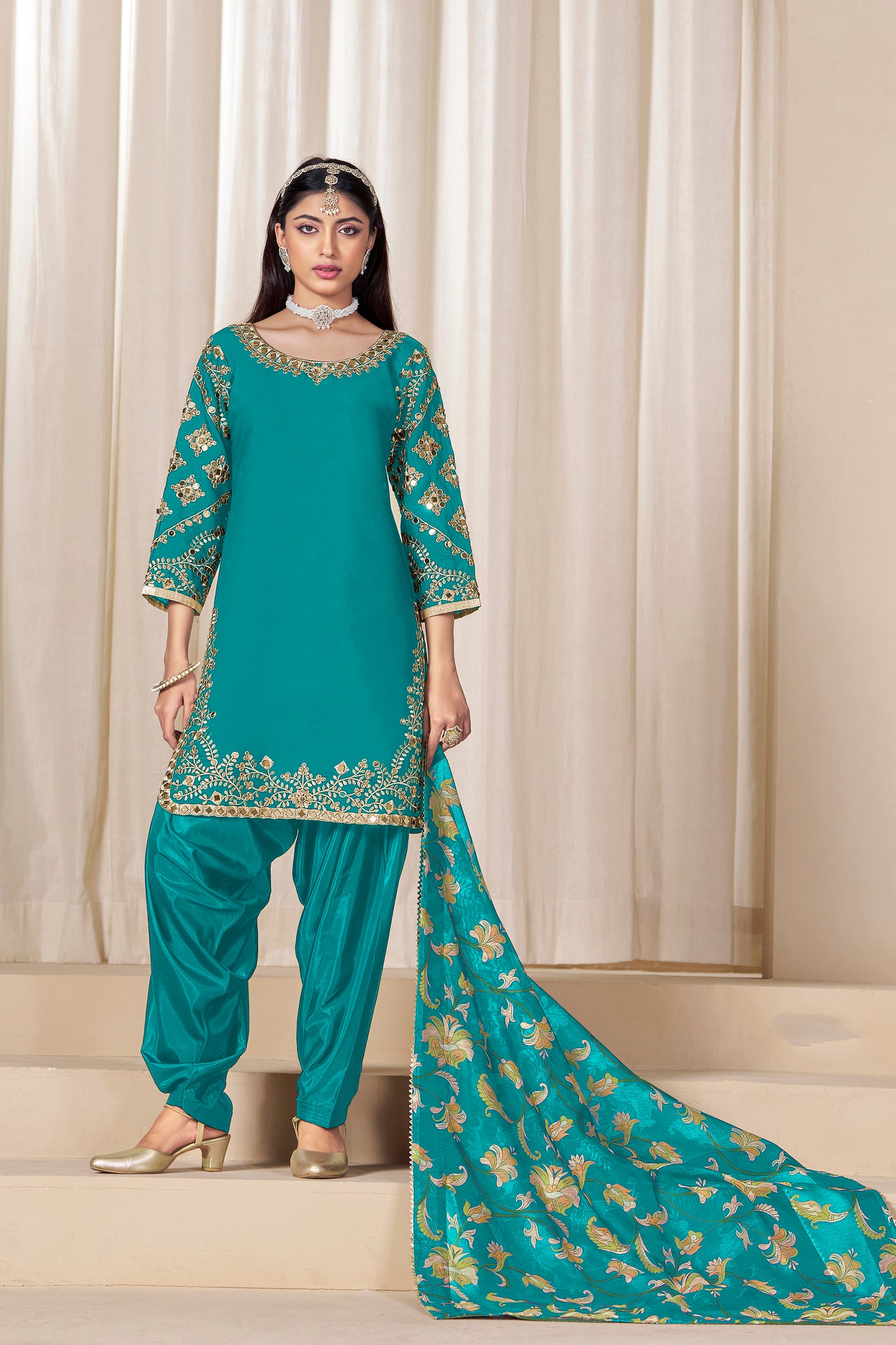 Ready-made Salwar Kameez Suits Heavy Embroidery Worked Punjabi Patiyala Dresses