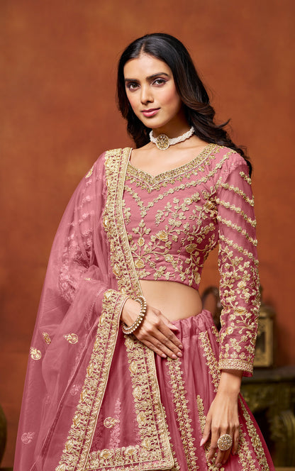 Pink Lehenga for a wedding – Sweet and lovely, perfect for bridesmaids and guests.

