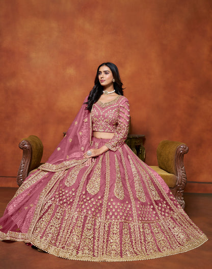 Pink Lehenga for a wedding – Sweet and lovely, perfect for bridesmaids and guests.

