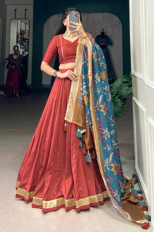 orange lehenga,plus size available,Comfort Fit,Premium Fabric,Express Delivery.