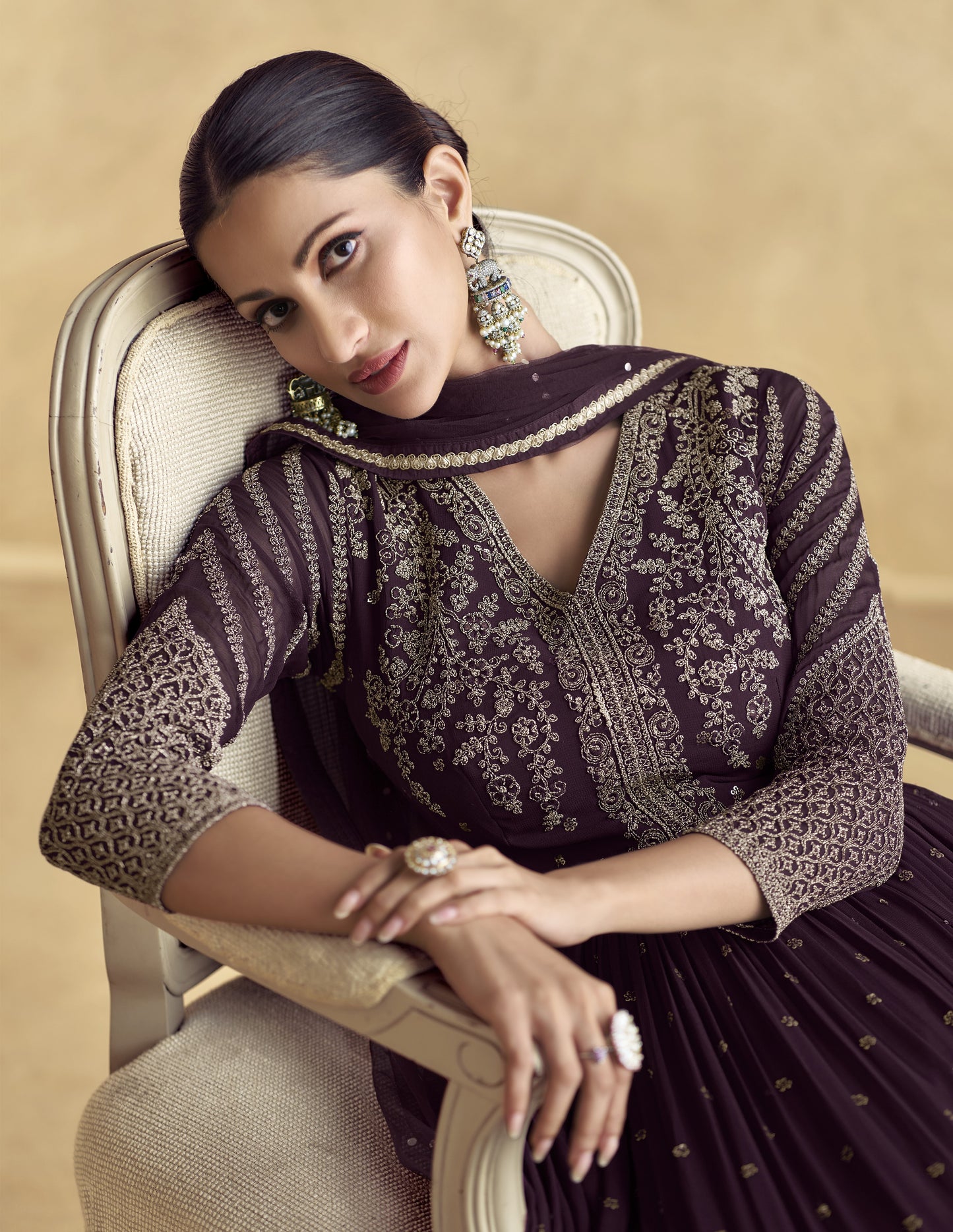 Lehenga and Anarkali gown in elegant traditional design, perfect for weddings and festive celebrations.









