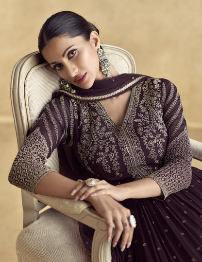 Lehenga and Anarkali gown in elegant traditional design, perfect for weddings and festive celebrations.









