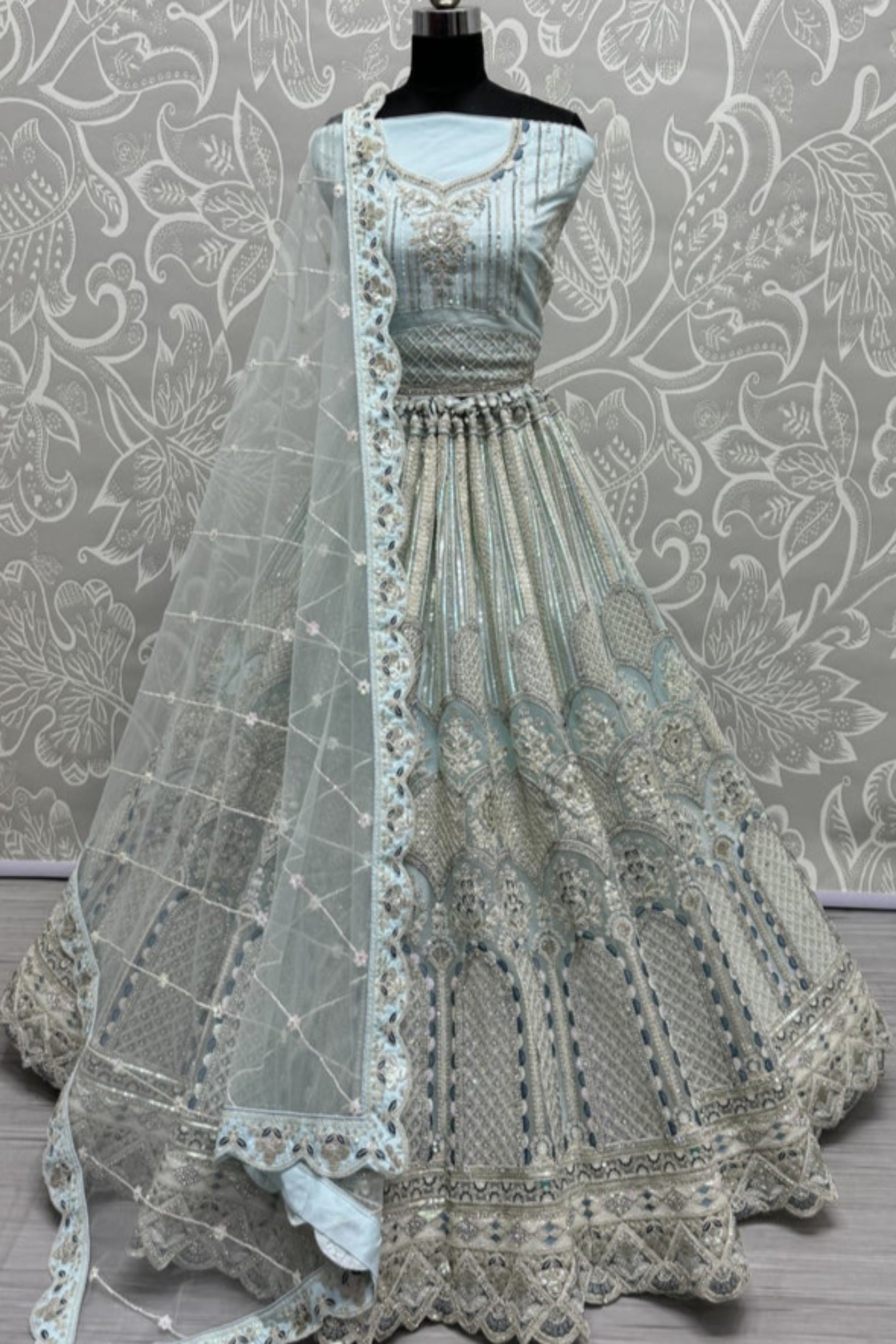 sky lehenga,plus size available,Comfort Fit,Premium Fabric,Express Delivery.