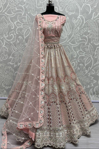 peach lehenga,plus size available,Comfort Fit,Premium Fabric,Express Delivery.