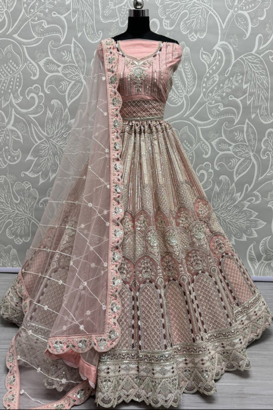 peach lehenga,plus size available,Comfort Fit,Premium Fabric,Express Delivery.