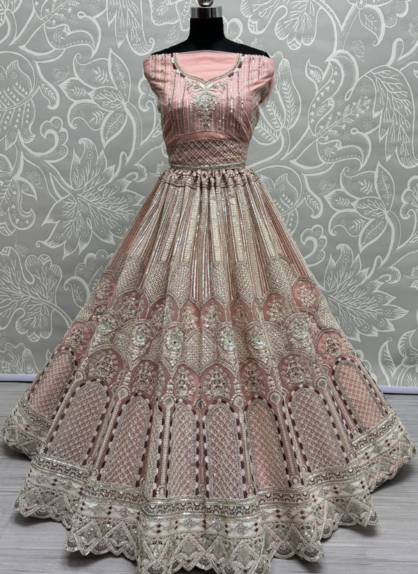 peach lehenga,plus size available,Comfort Fit,Premium Fabric,Express Delivery.