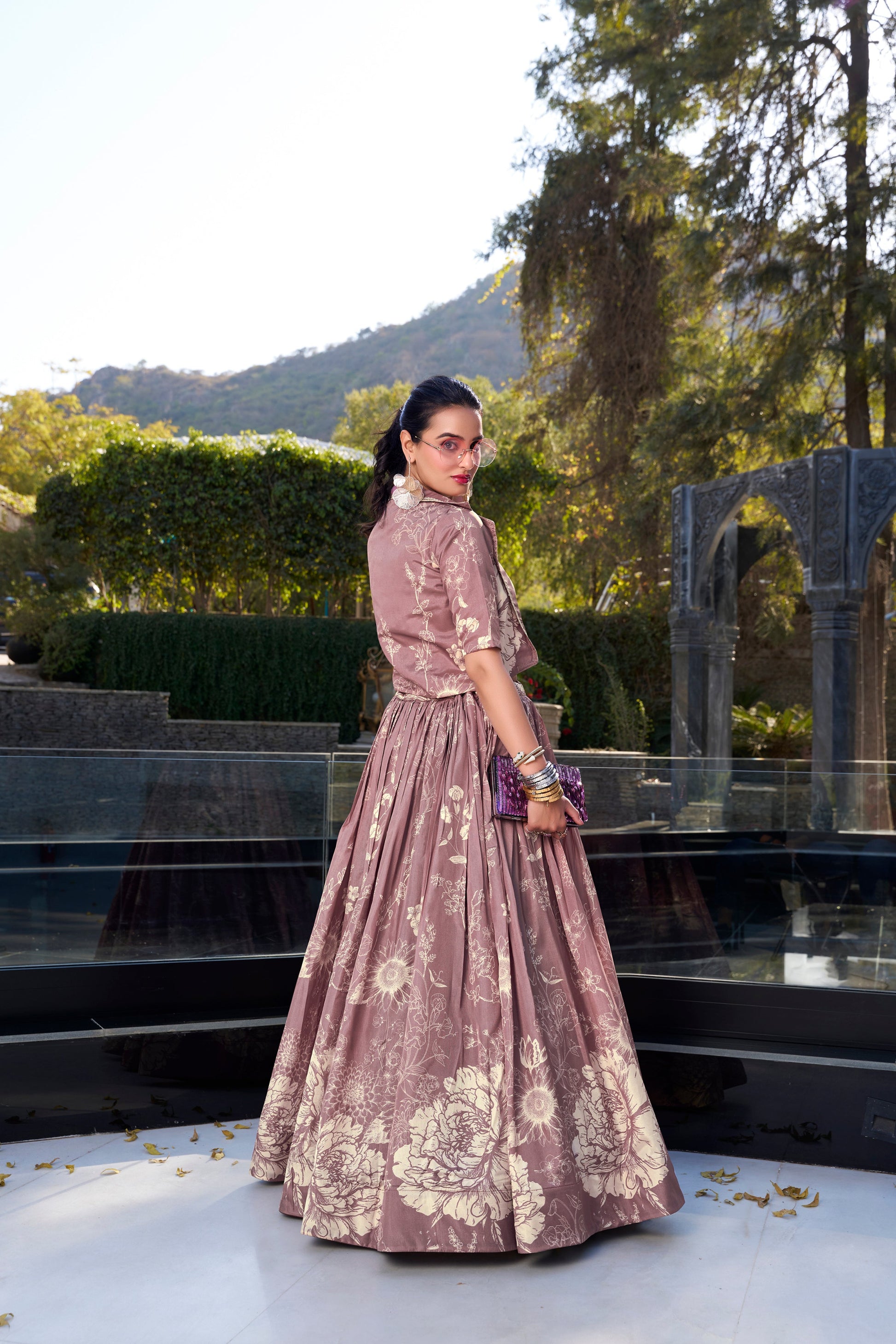 tausar peach lehenga,plus size available,Comfort Fit,Premium Fabric,Express Delivery.