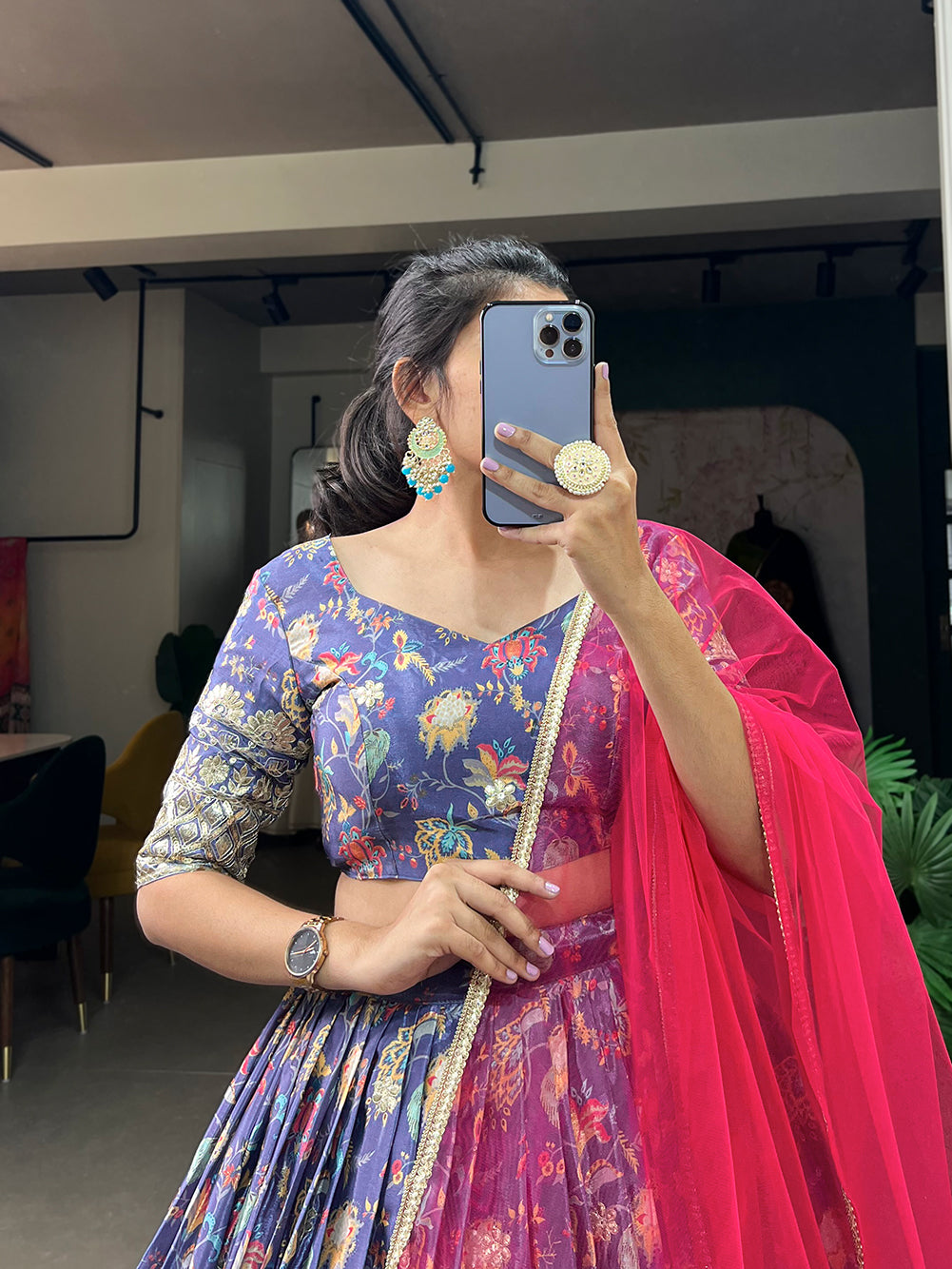 purple lehenga,plus size available,Comfort Fit,Premium Fabric,Express Delivery.