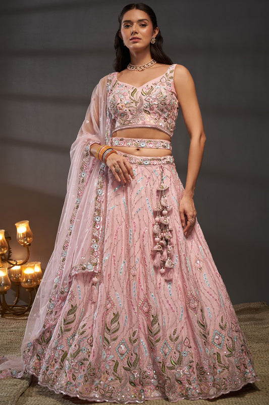Pink Lehenga reflects charm and contemporary grace – made for cheerful gatherings and stylish daytime events.
