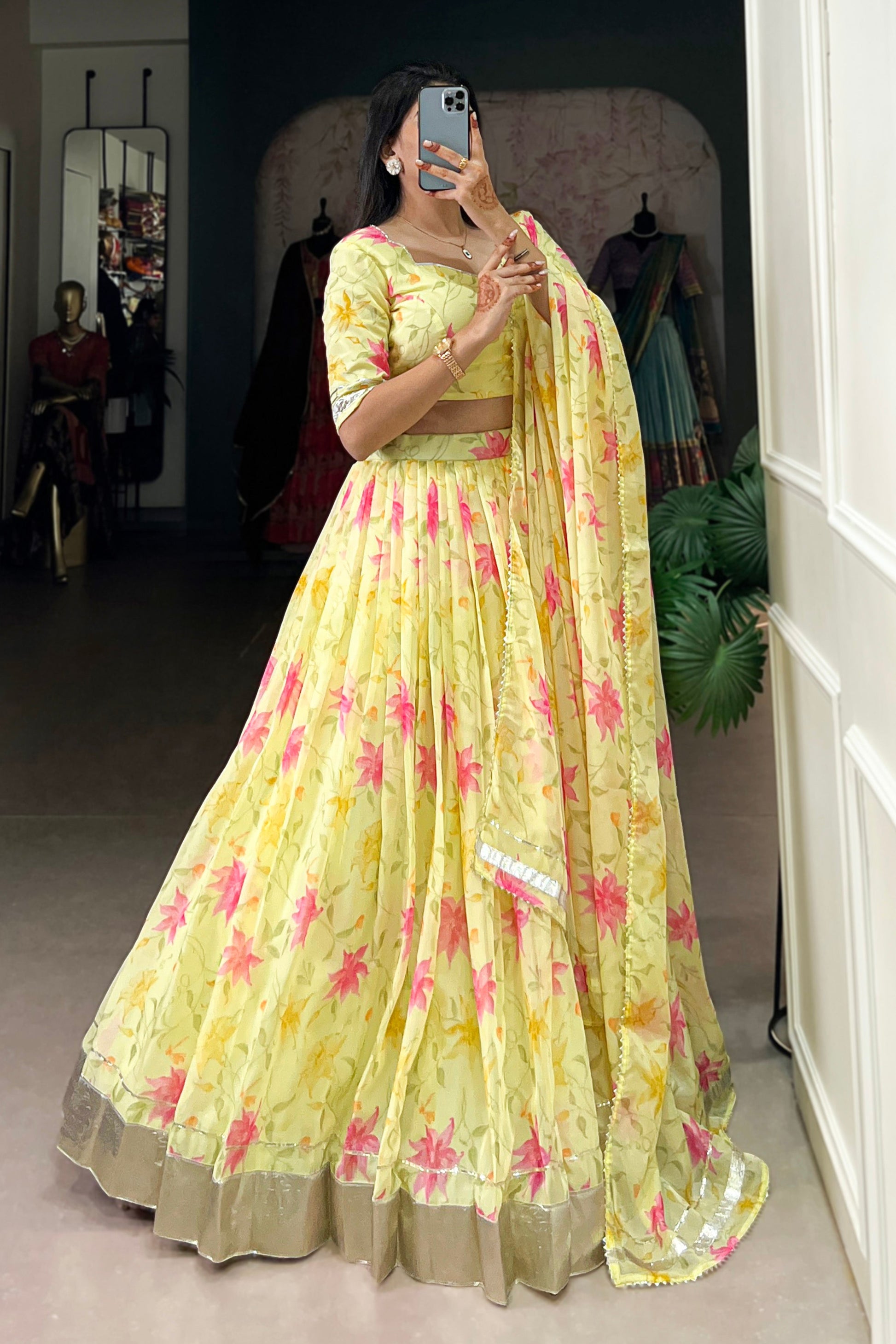 yellow lehenga,plus size available,Comfort Fit,Premium Fabric,Express Delivery.