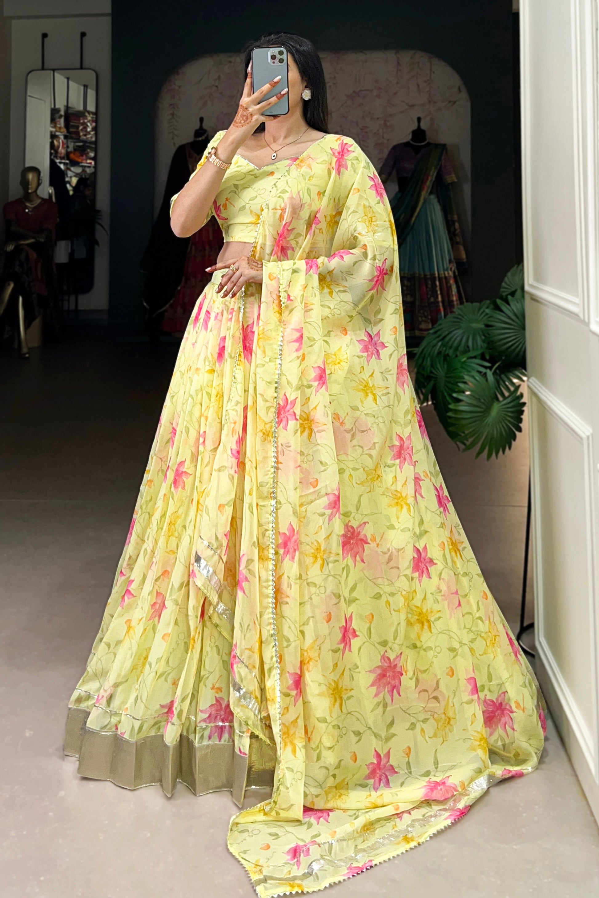 yellow lehenga,plus size available,Comfort Fit,Premium Fabric,Express Delivery.