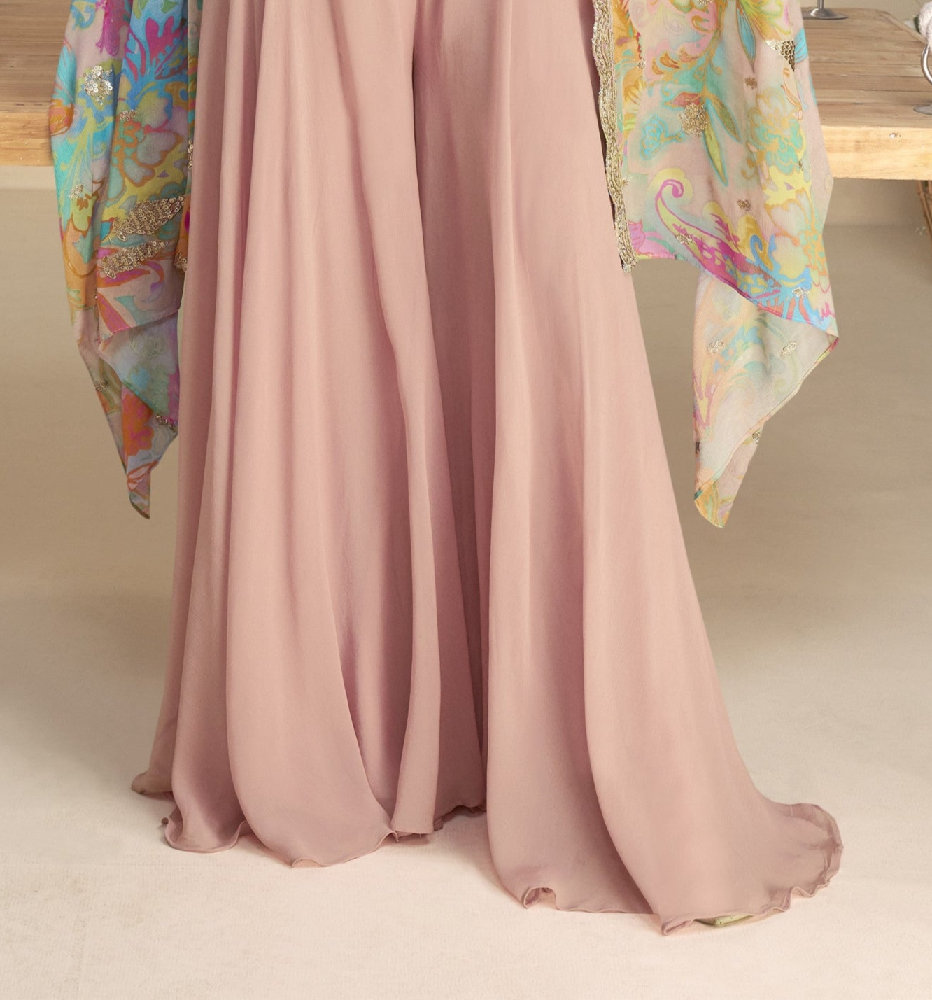 Baby pink color lehenga in Chinon silk fabric with embroidery and embellished work, featuring a soft and delicate look perfect for weddings and special festivities.
