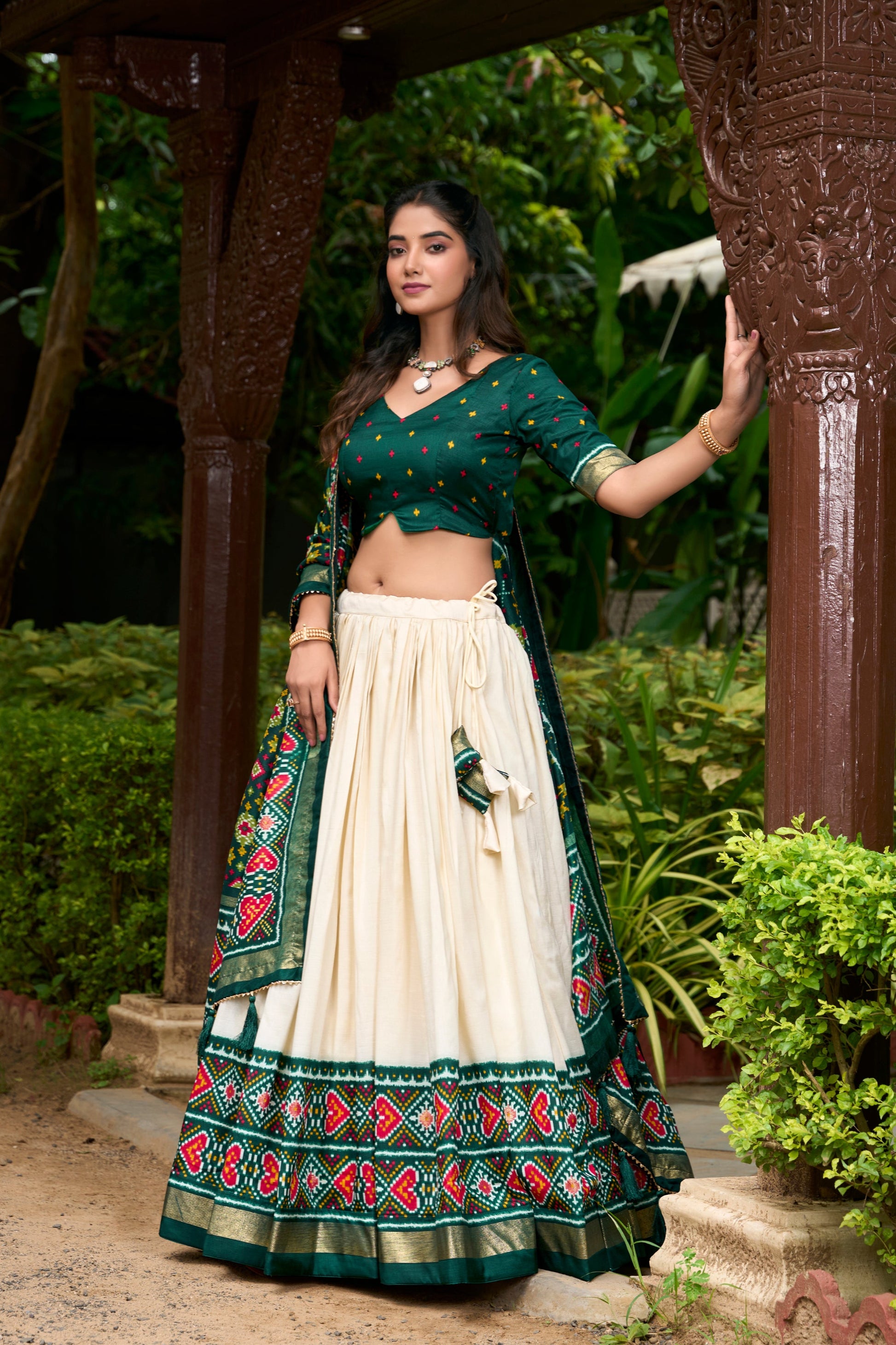 White Lehenga stands for purity and understated grace – ideal for sacred ceremonies and serene rituals.
