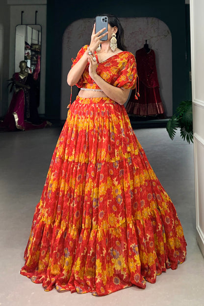 orange lehenga,plus size available,Comfort Fit,Premium Fabric,Express Delivery.