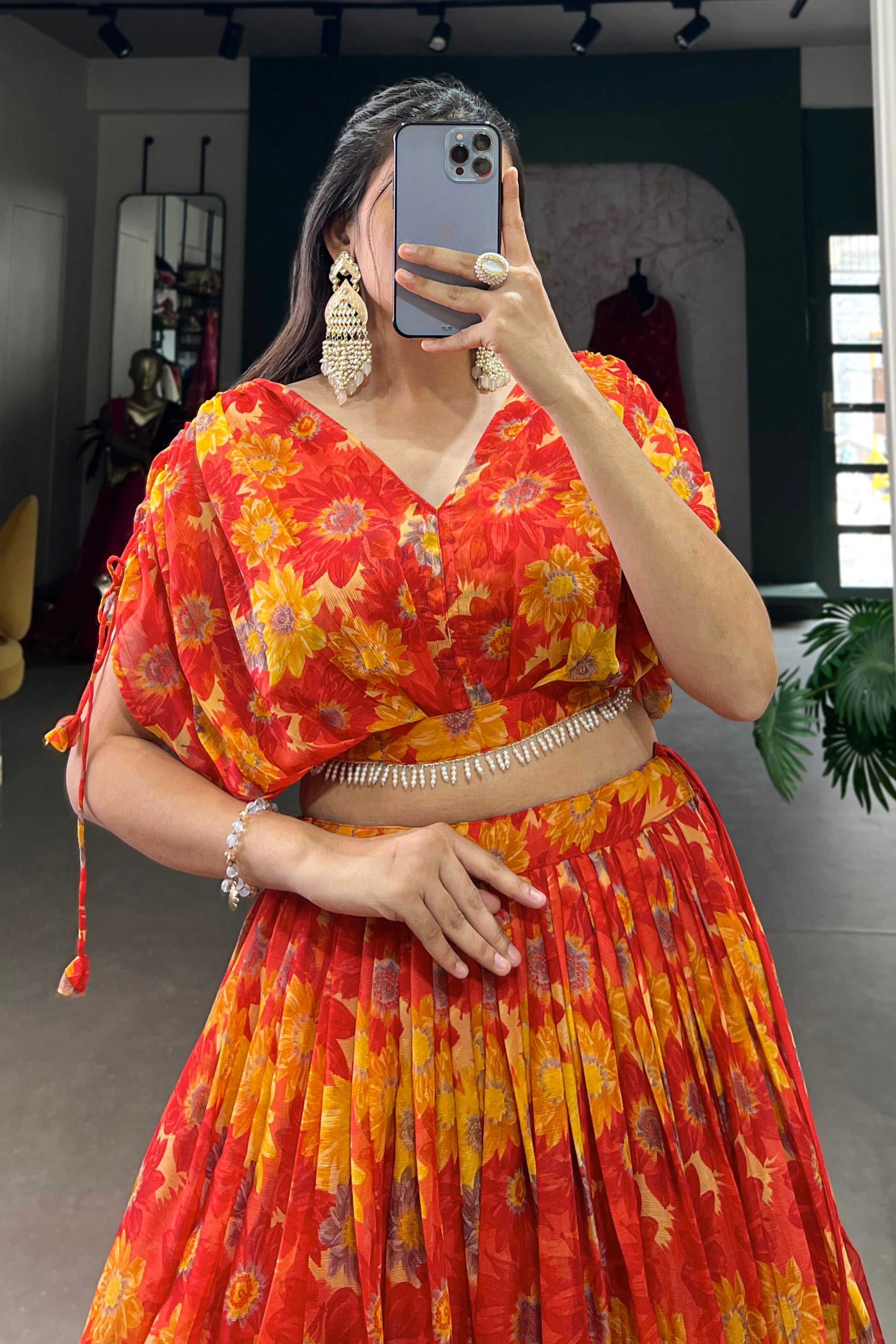 orange lehenga,plus size available,Comfort Fit,Premium Fabric,Express Delivery.