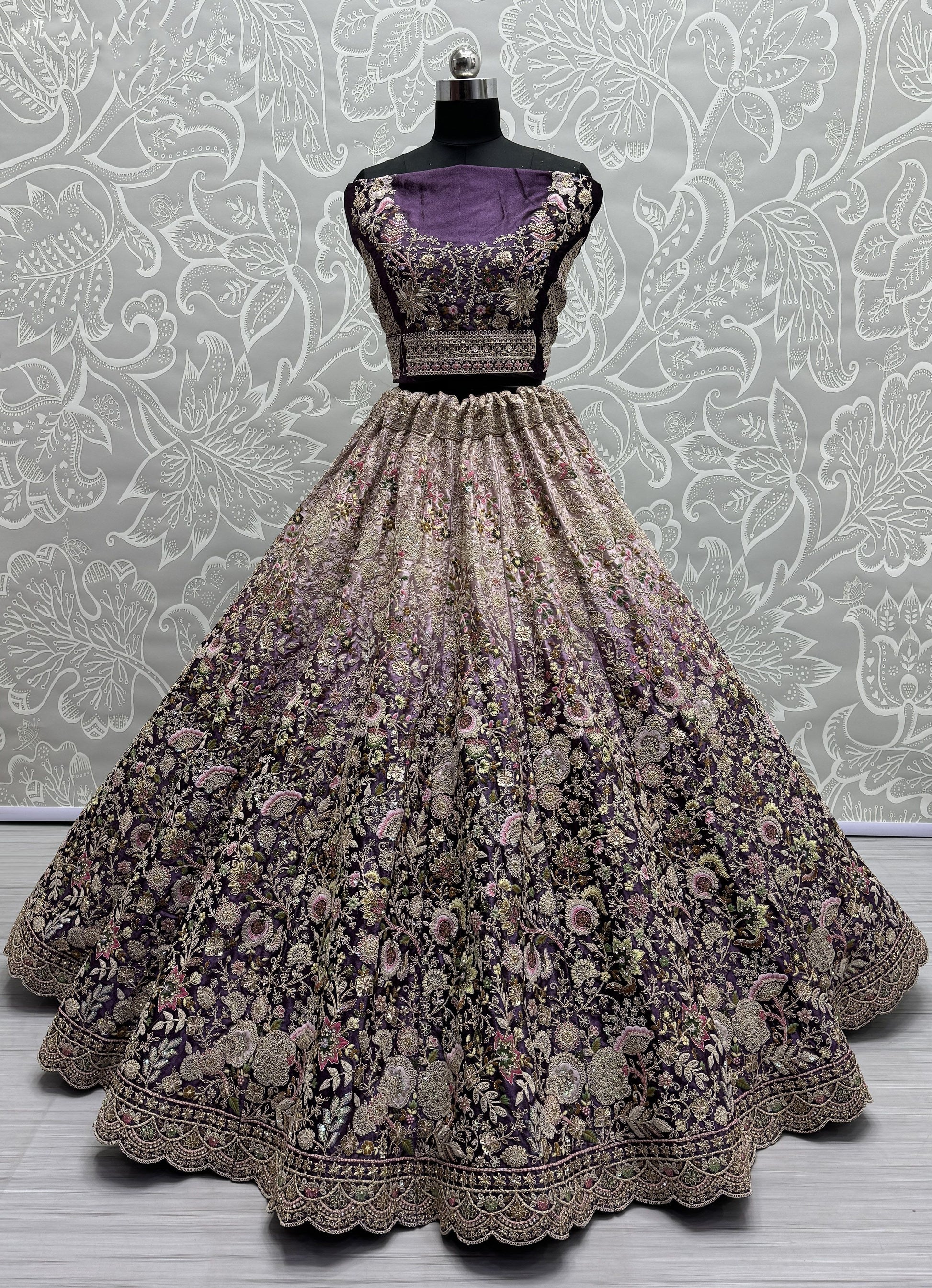 purple lehenga,plus size available,Comfort Fit,Premium Fabric,Express Delivery.