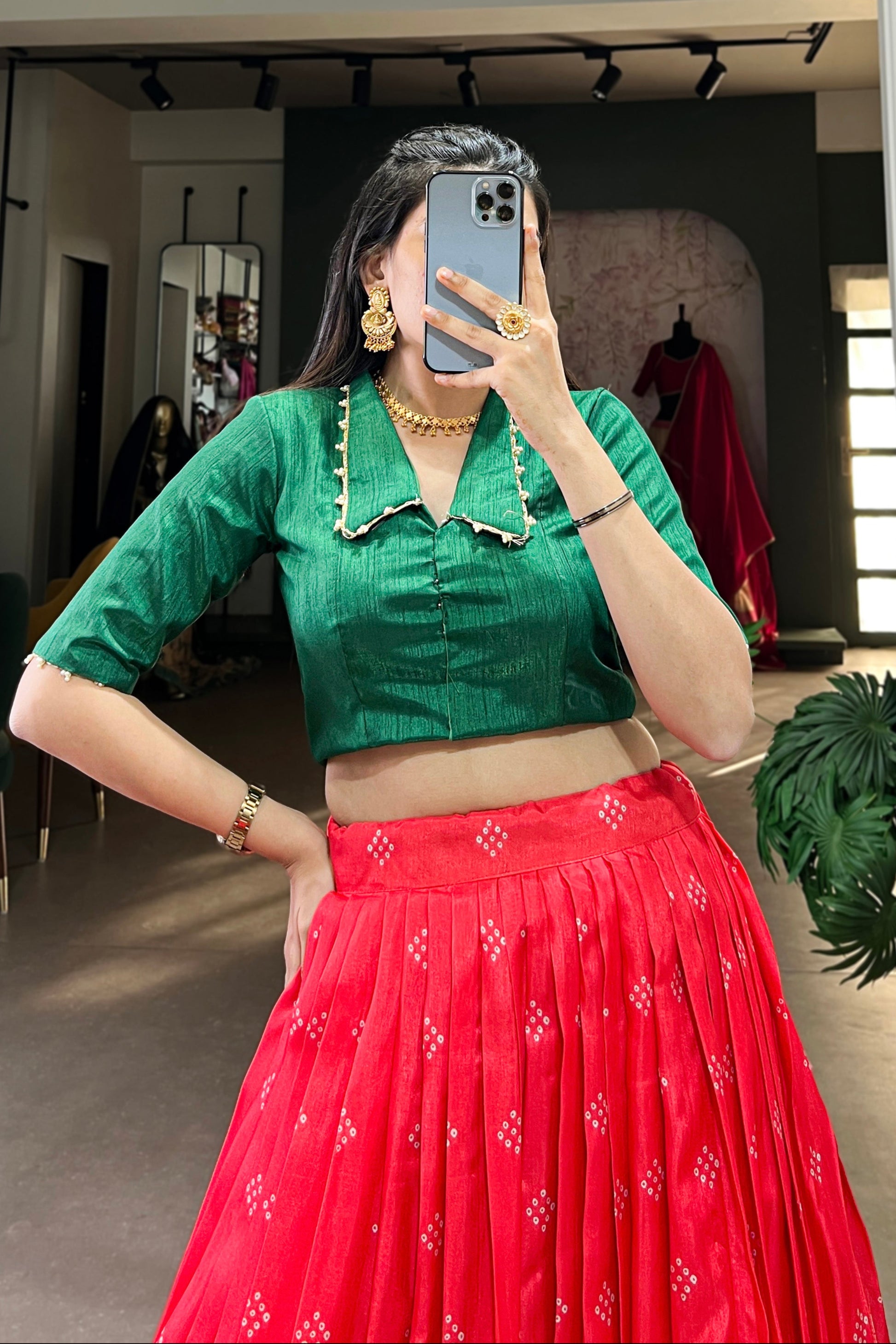 red lehenga,plus size available,Comfort Fit,Premium Fabric,Express Delivery.