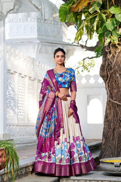 off white lehenga,plus size available,Comfort Fit,Premium Fabric,Express Delivery.