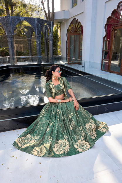 olive green lehenga,plus size available,Comfort Fit,Premium Fabric,Express Delivery.