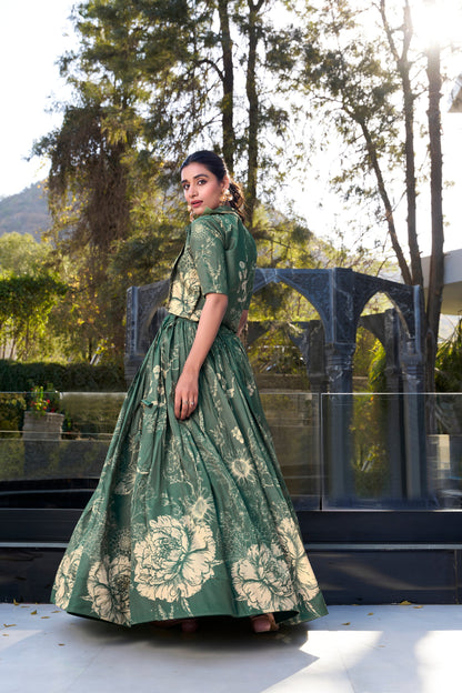 olive green lehenga,plus size available,Comfort Fit,Premium Fabric,Express Delivery.