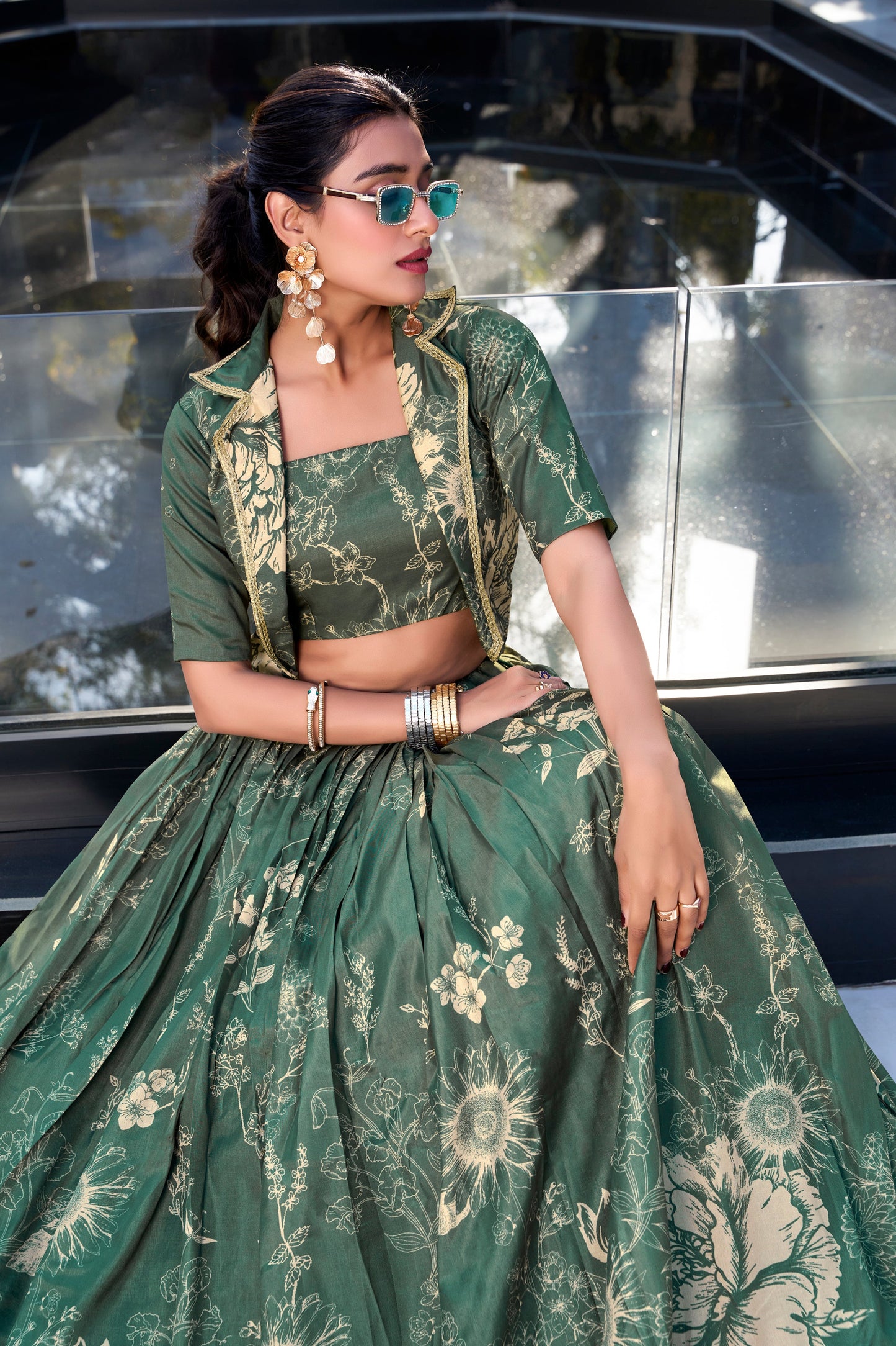 olive green lehenga,plus size available,Comfort Fit,Premium Fabric,Express Delivery.