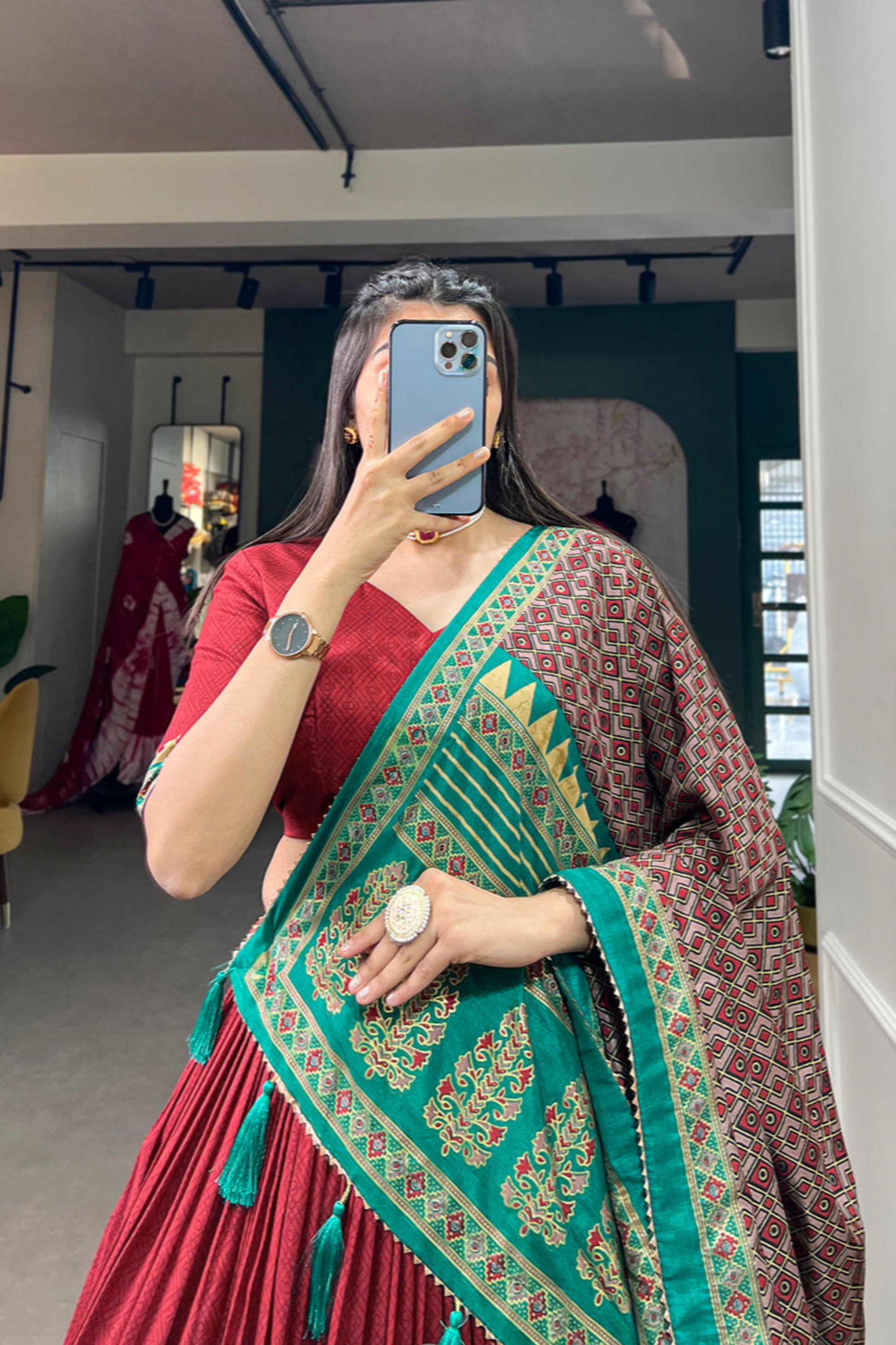 red lehenga,plus size available,Comfort Fit,Premium Fabric,Express Delivery.