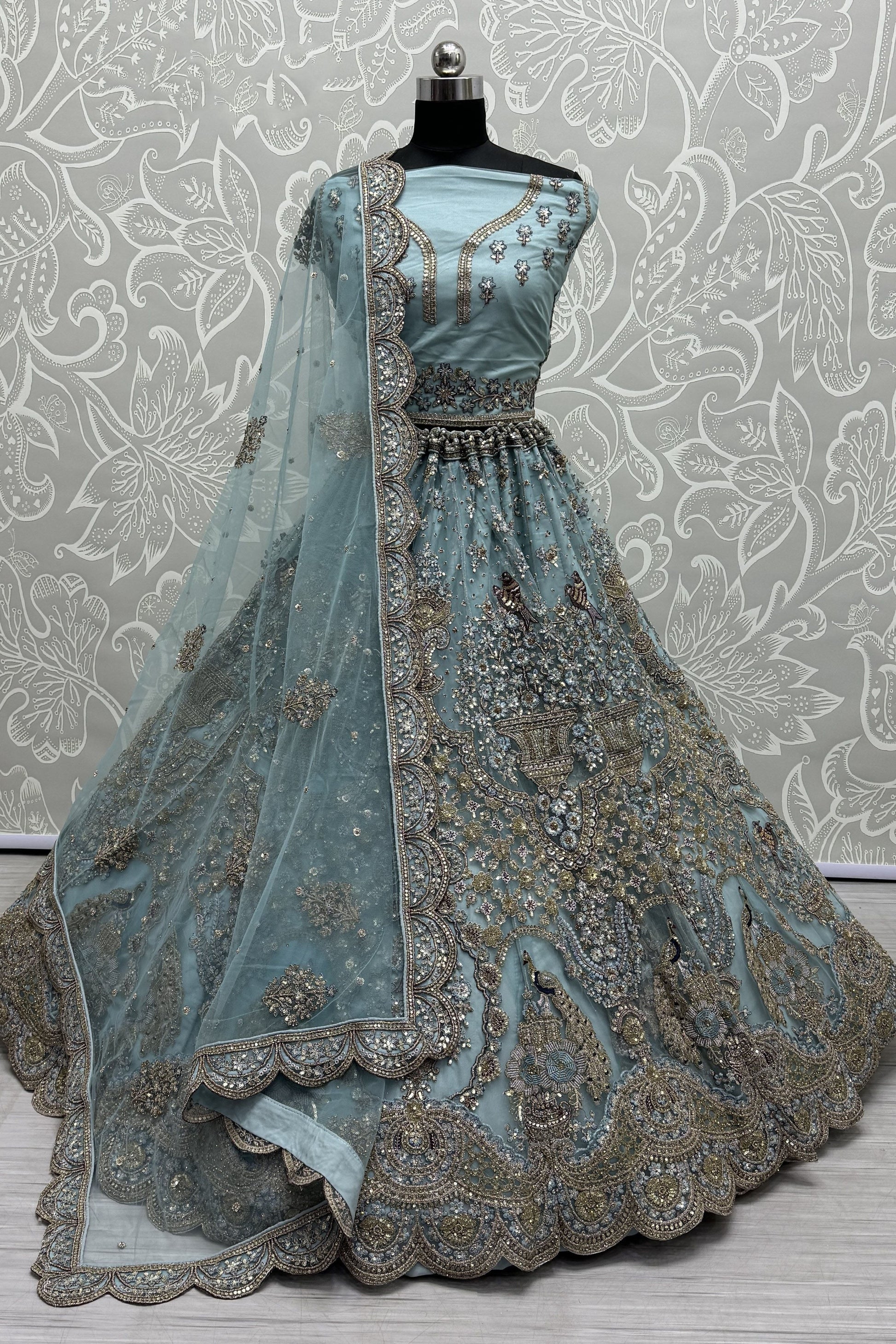sky blue lehenga,plus size available,Comfort Fit,Premium Fabric,Express Delivery.