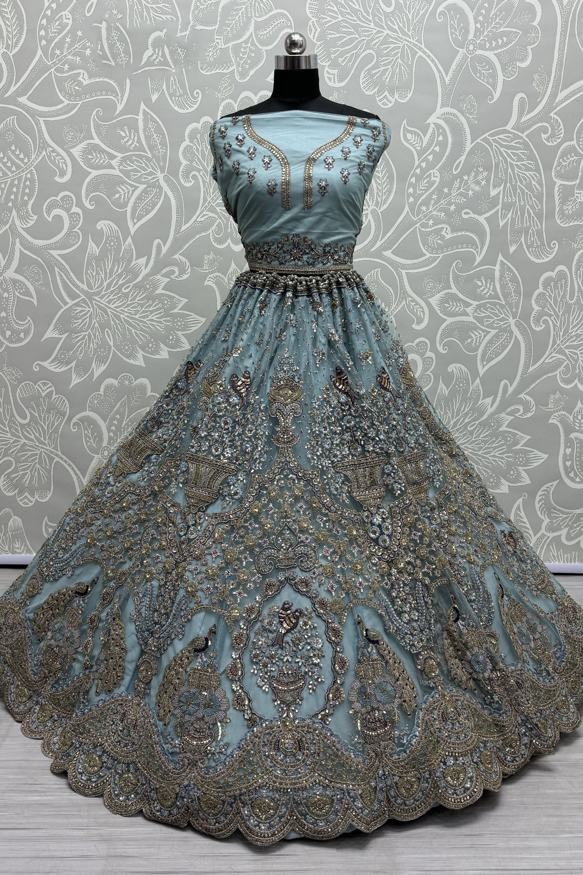 sky blue lehenga,plus size available,Comfort Fit,Premium Fabric,Express Delivery.