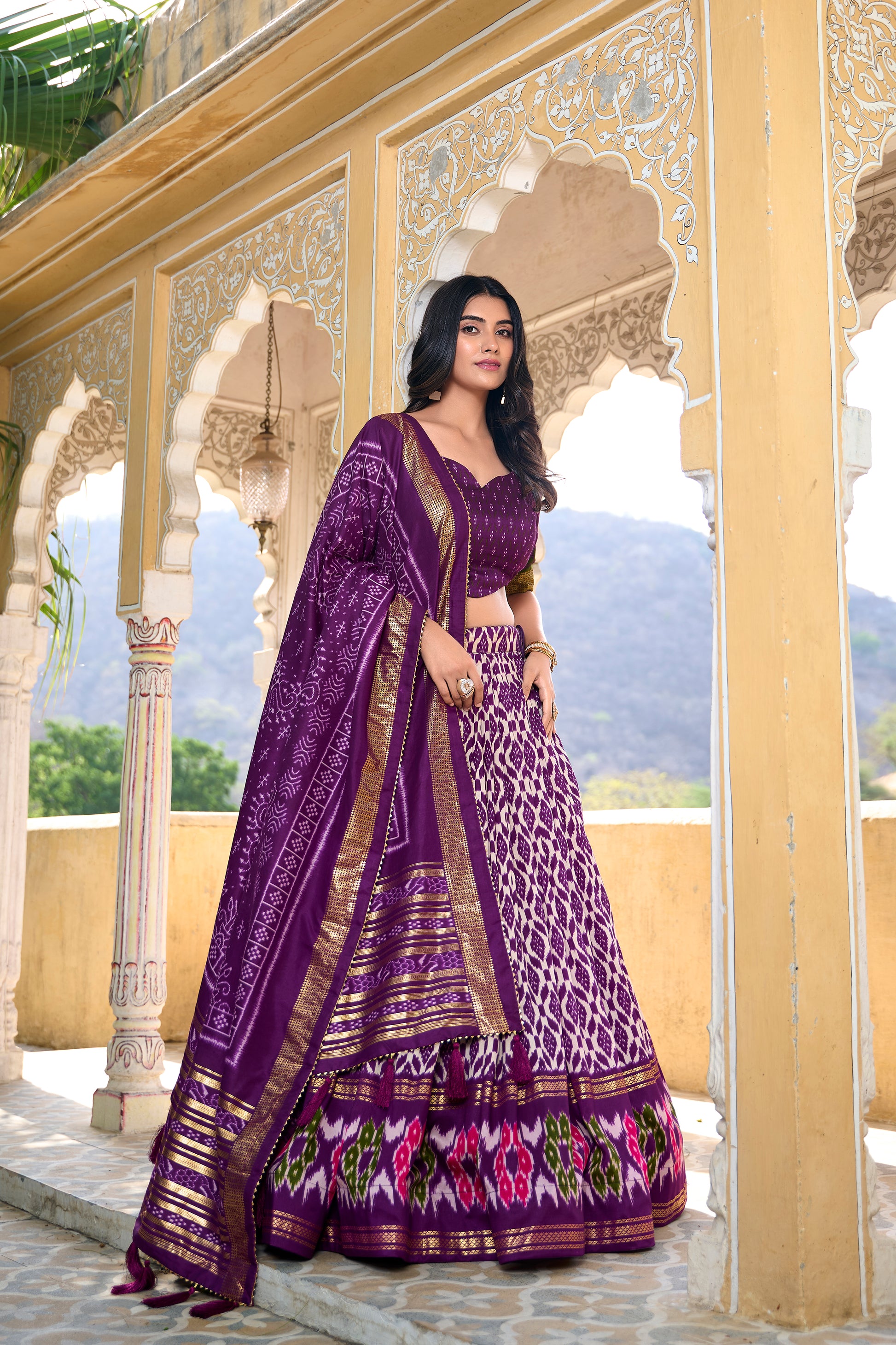purple lehenga,plus size available,Comfort Fit,Premium Fabric,Express Delivery.