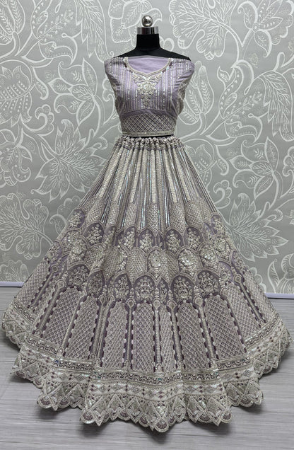 lavender lehenga,plus size available,Comfort Fit,Premium Fabric,Express Delivery.