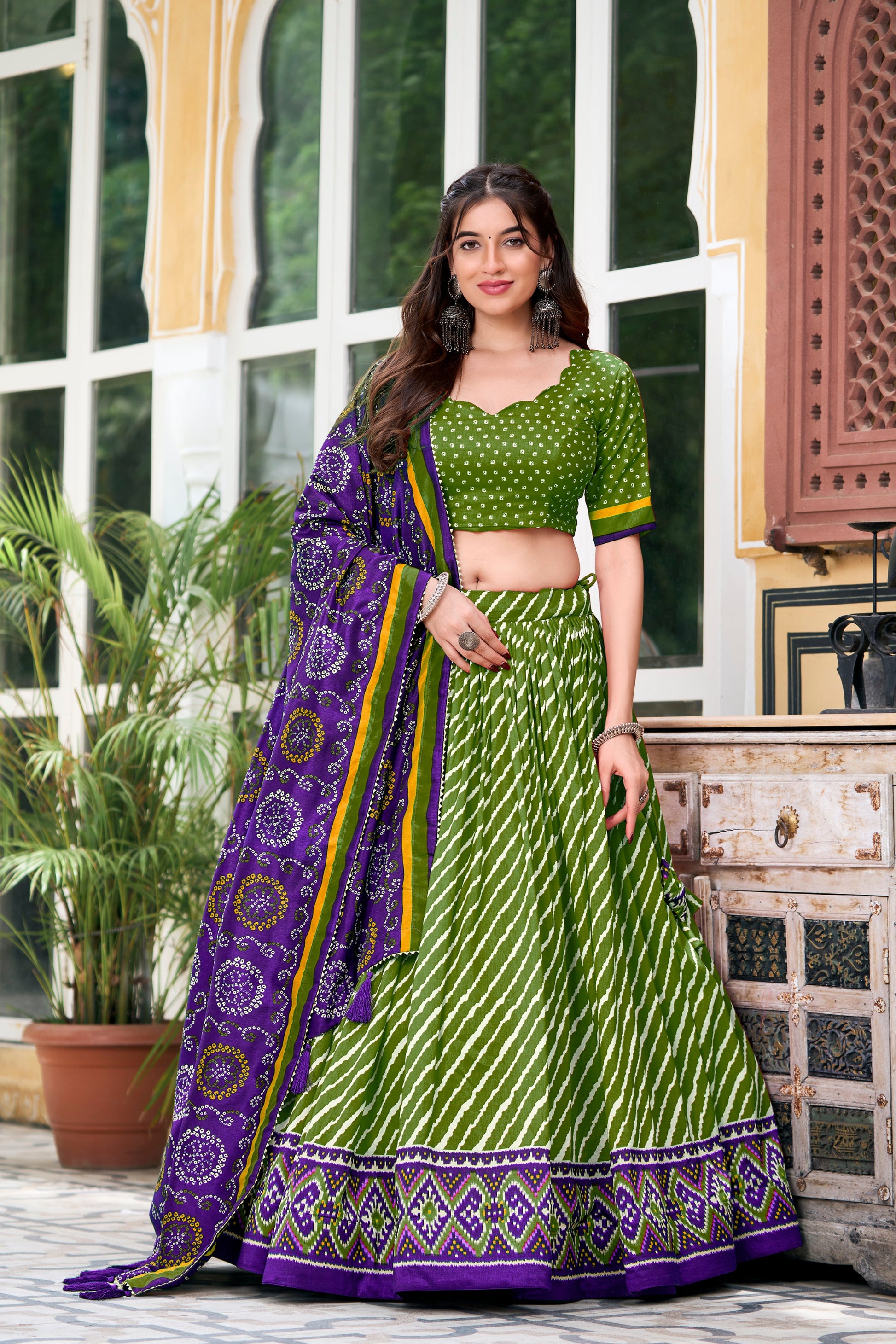 green lehenga,plus size available,Comfort Fit,Premium Fabric,Express Delivery.