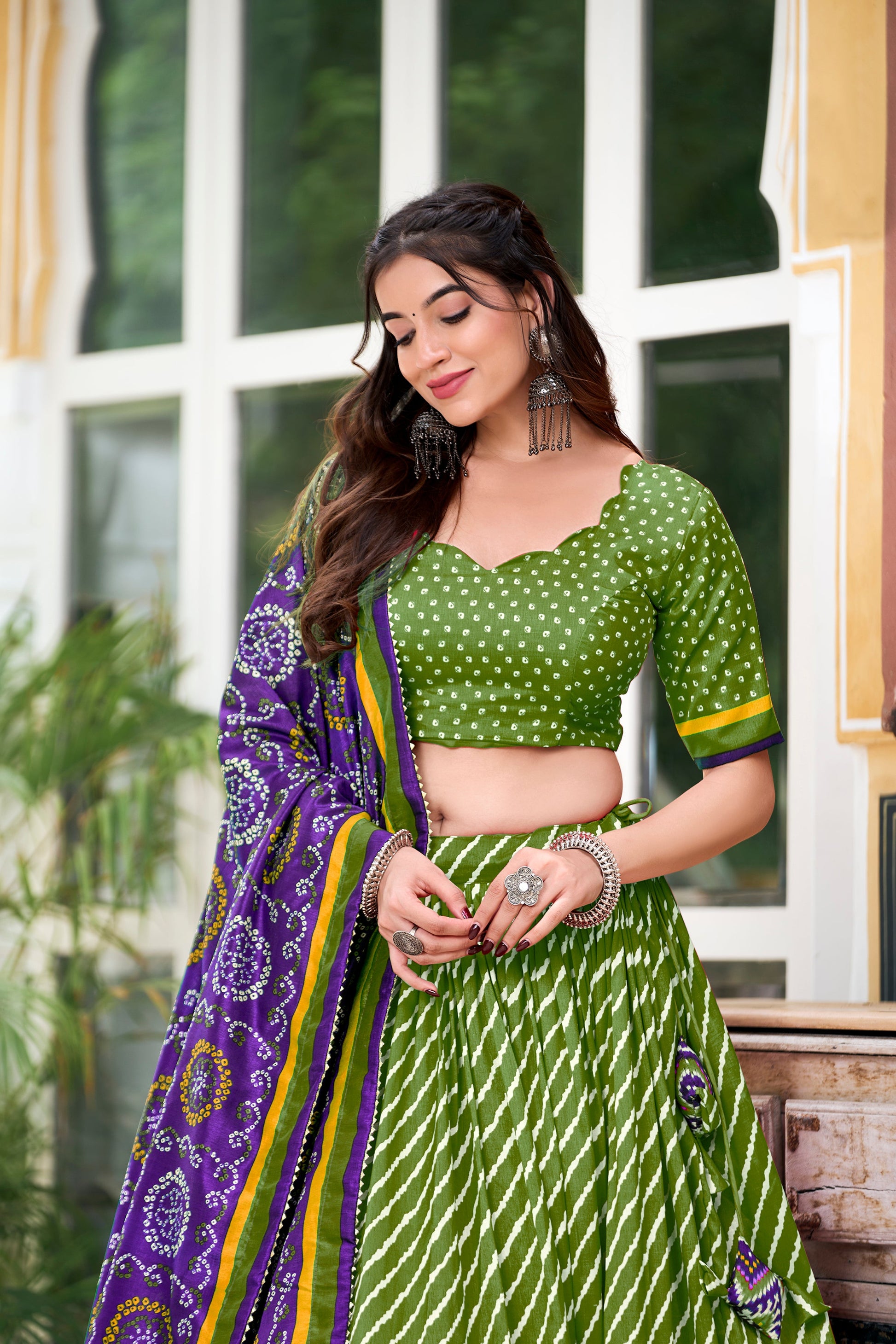 green lehenga,plus size available,Comfort Fit,Premium Fabric,Express Delivery.