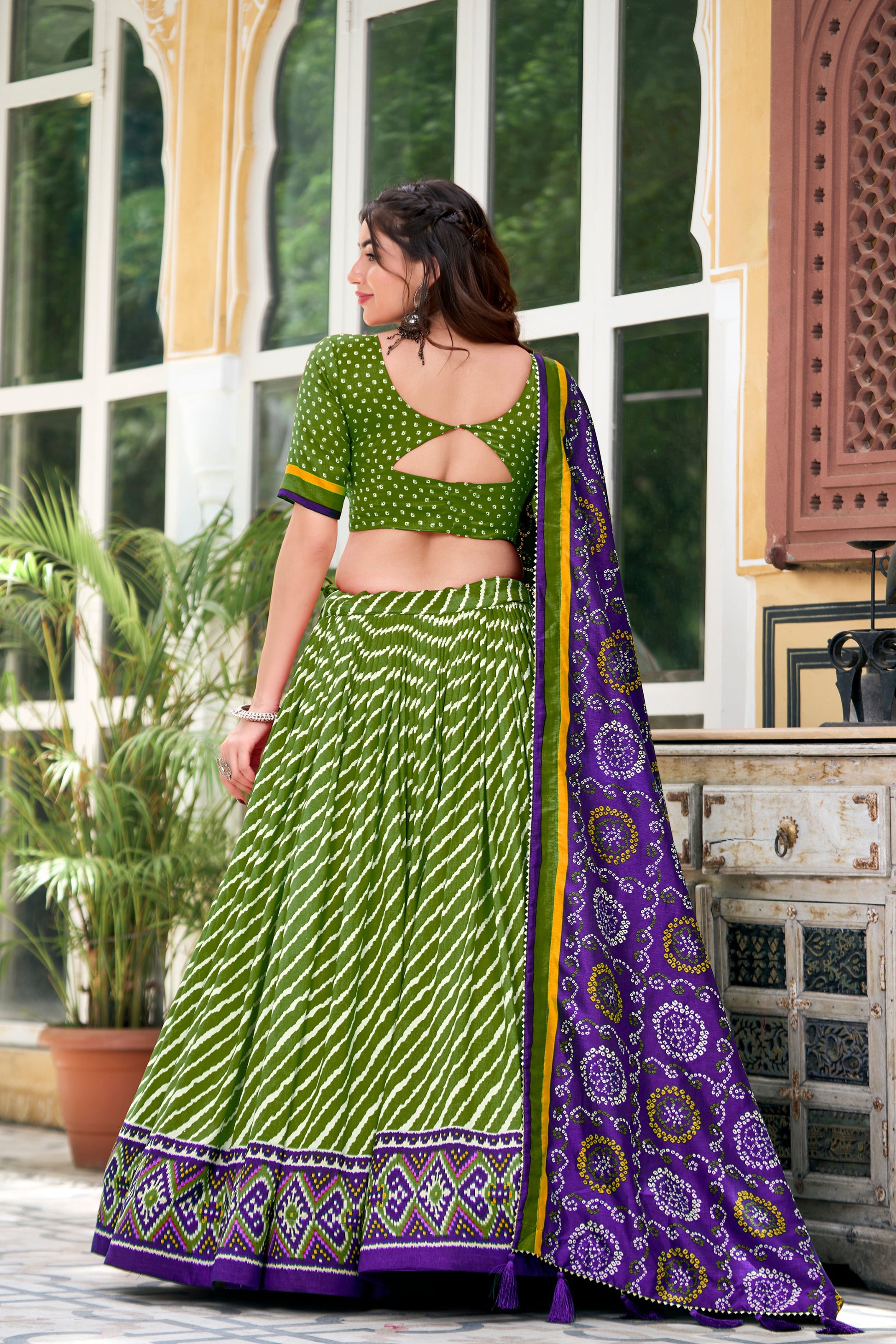 green lehenga,plus size available,Comfort Fit,Premium Fabric,Express Delivery.