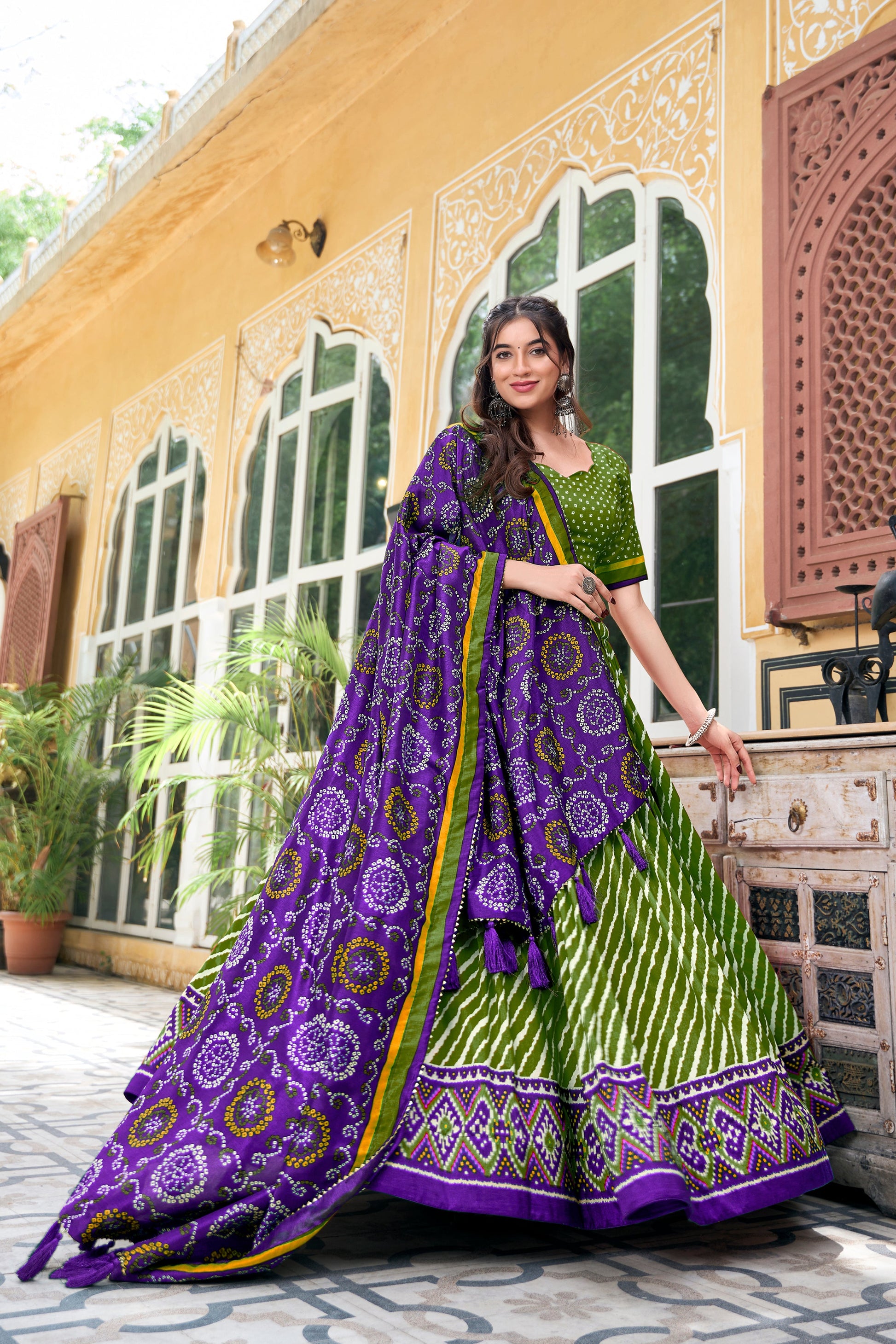 green lehenga,plus size available,Comfort Fit,Premium Fabric,Express Delivery.