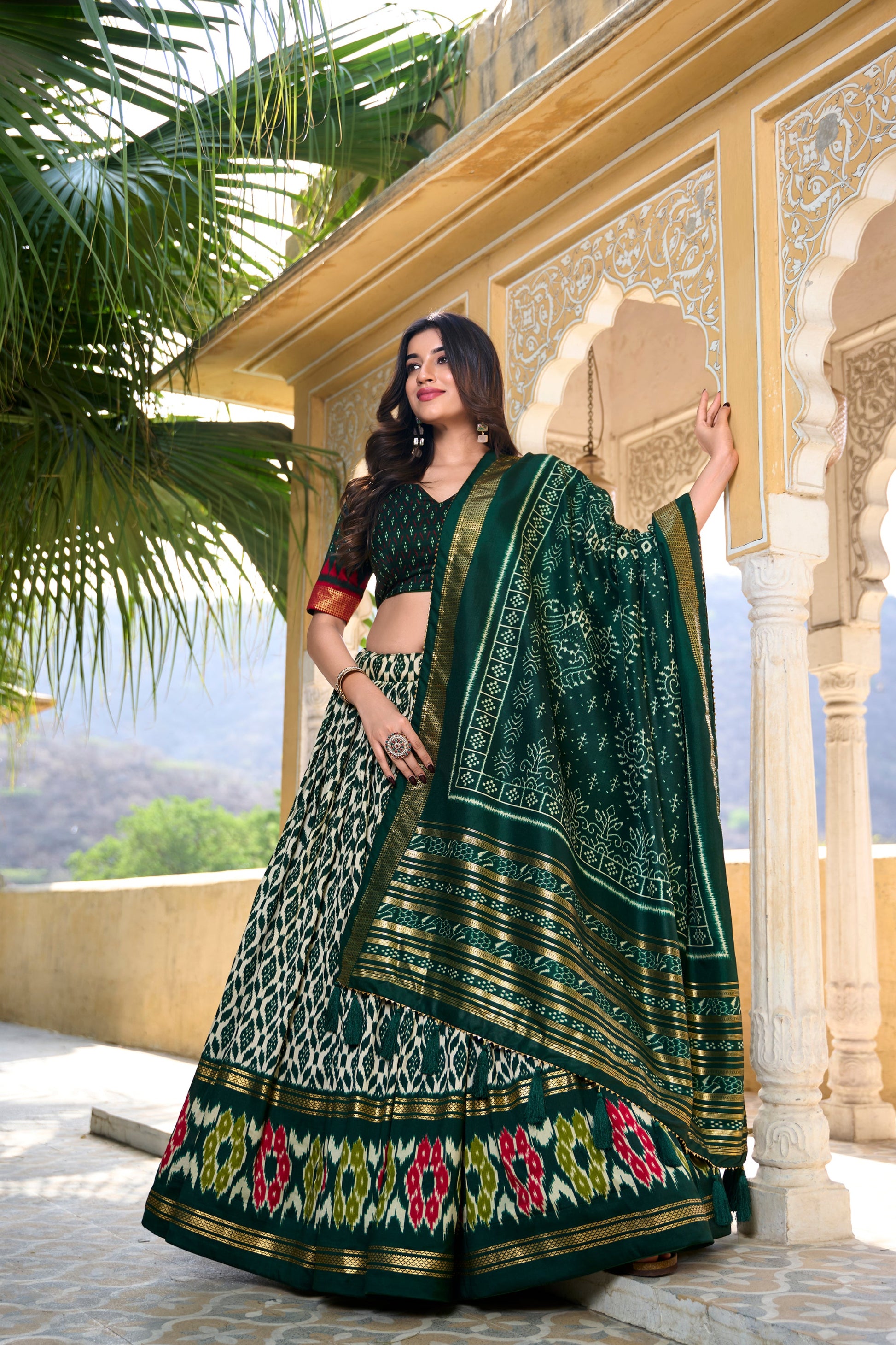green lehenga,plus size available,Comfort Fit,Premium Fabric,Express Delivery.