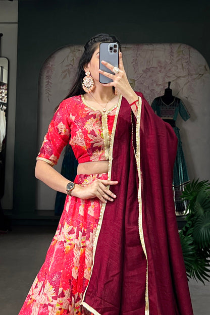 red lehenga,plus size available,Comfort Fit,Premium Fabric,Express Delivery.