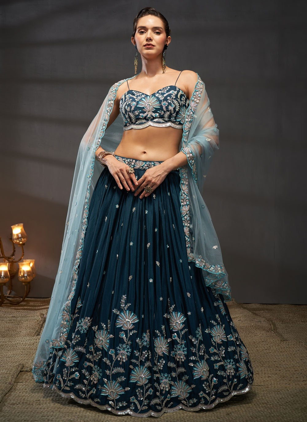 teal green lehenga,plus size available,Comfort Fit,Premium Fabric,Express Delivery.