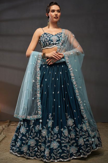 teal green lehenga,plus size available,Comfort Fit,Premium Fabric,Express Delivery.