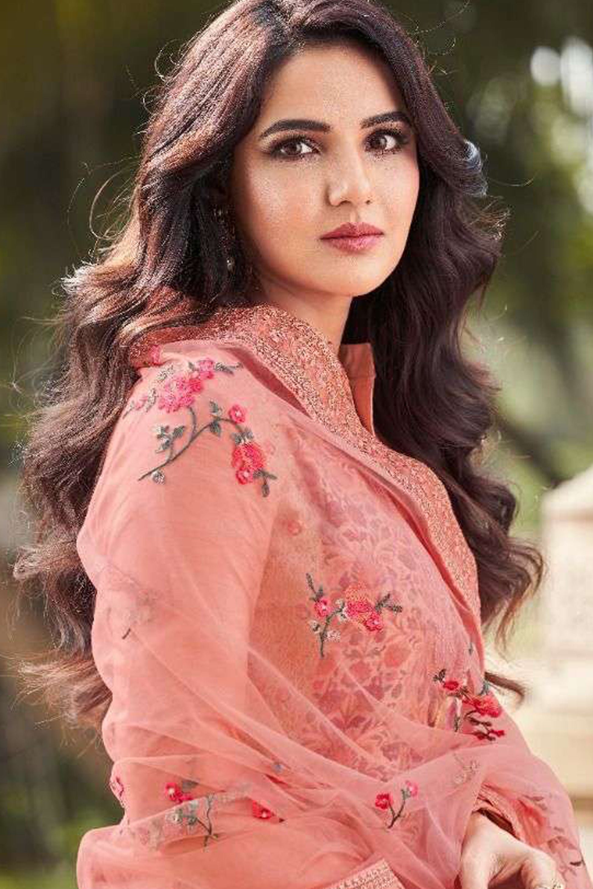 Off Red Embroidery Salwar Kameez in Dull Santoon Fabric by Seyuri