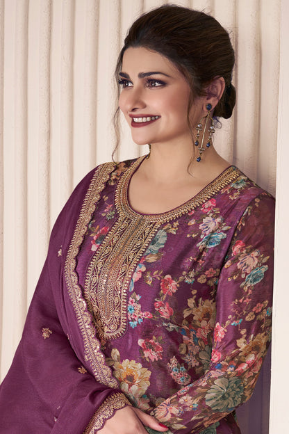Full View Purple Salwar Kameez Outfit - Indian Ethnic Wear for Weddings Eid Diwali Celebrations