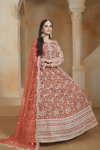Wedding Function Party Wear Readymade Anarkali Dupataa Dress for UK